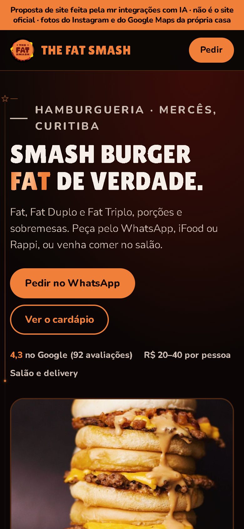 O mesmo modelo no celular.