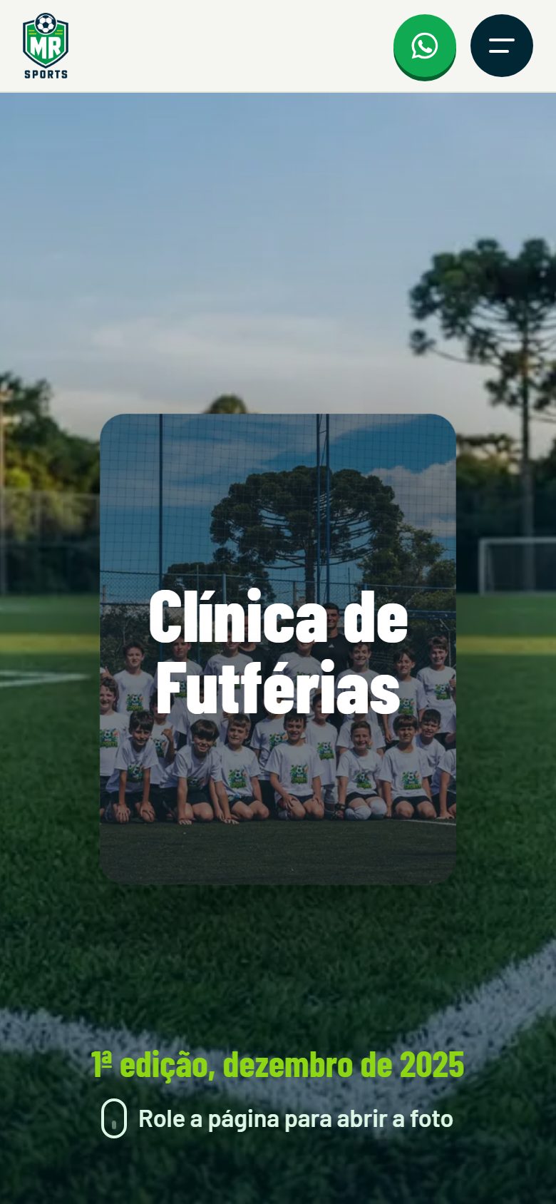 O mesmo site da MR Sports aberto no celular.